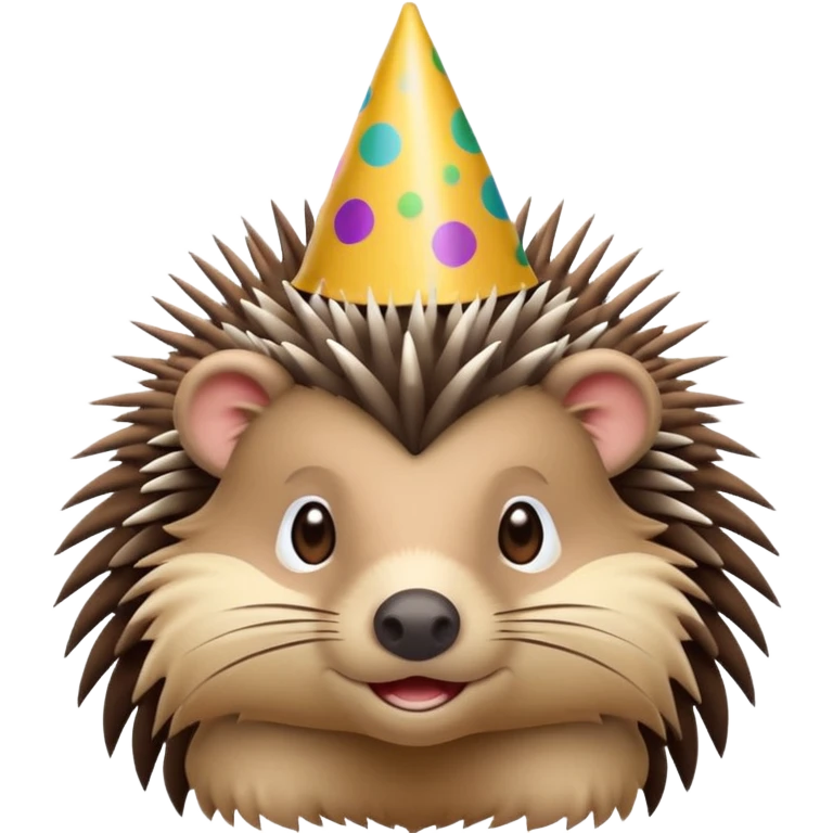 porcupine wearing a party hat emoji