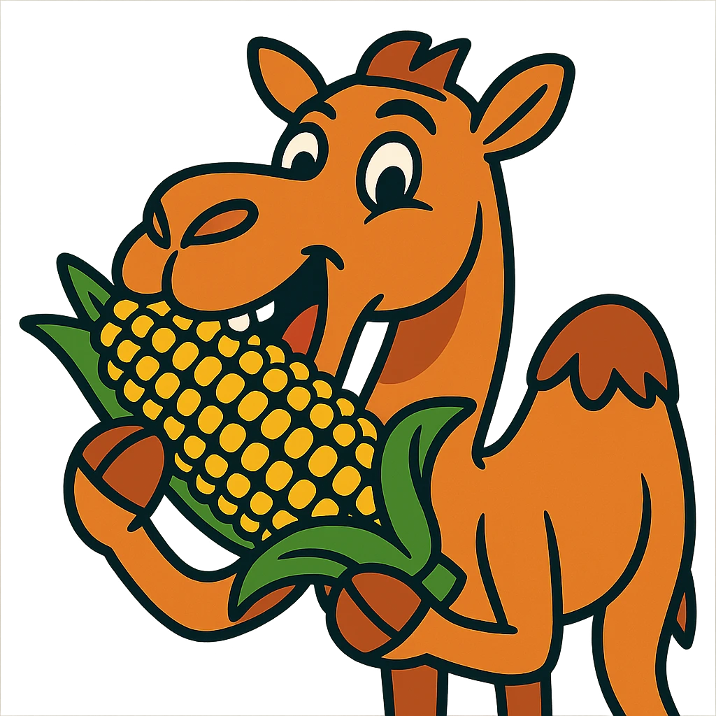 camel eating corn on the cob emoji
