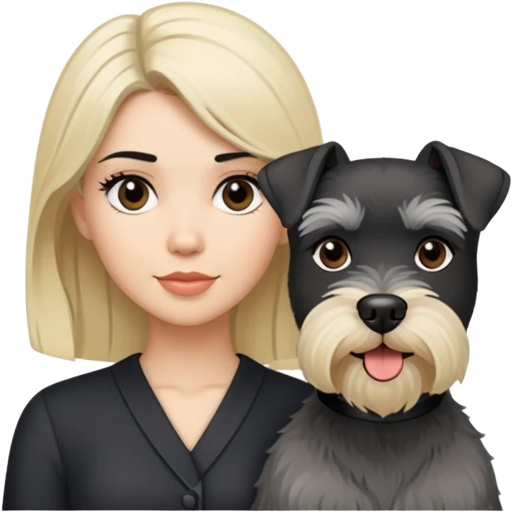 Blonde schnauzer with black hair women emoji