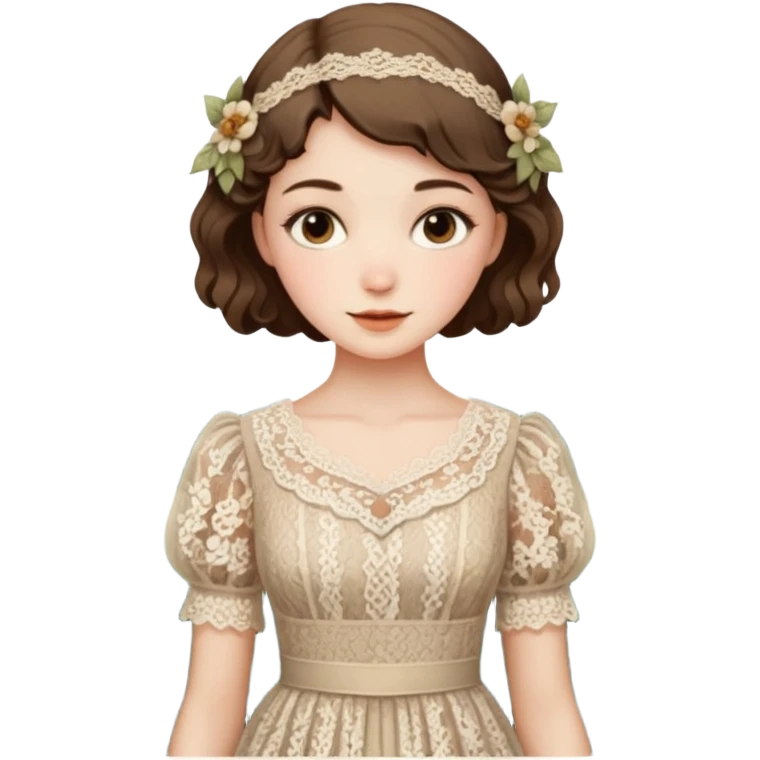 Cottagecore style realistic highly detailed with vintage material dress emoji