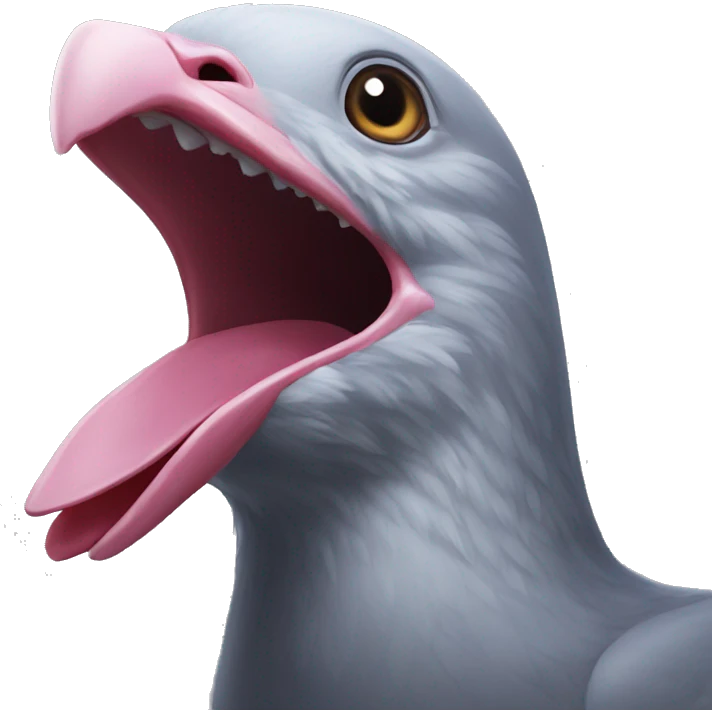 giant pigeon mouth emoji