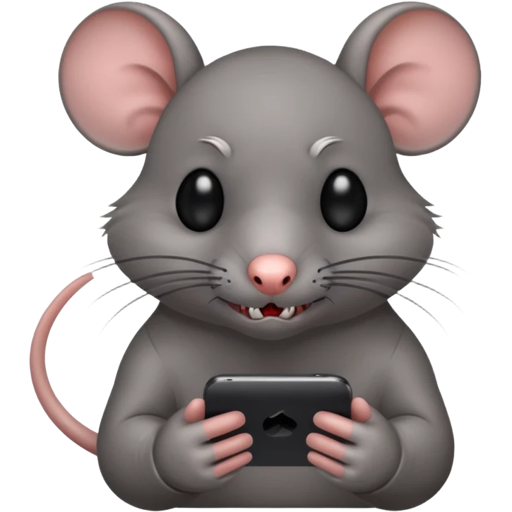 Evil rat on phone emoji