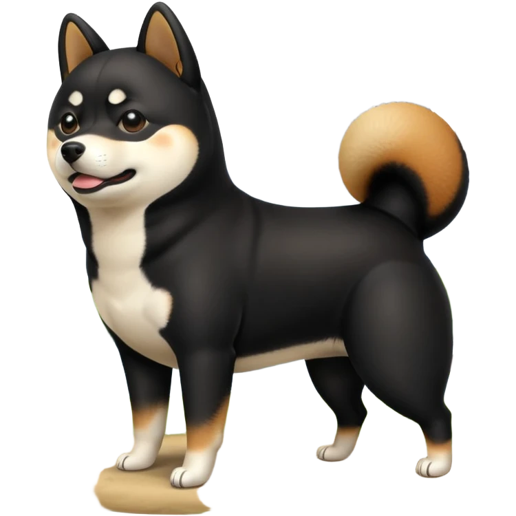 Black Shiba Inu dog pooping emoji