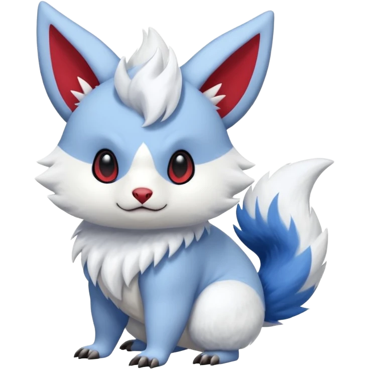  flurry fuzzy Absol-Furret-Zangoose-Chinchilla-fusion-animal-Fakémon-hybrid-creature  emoji