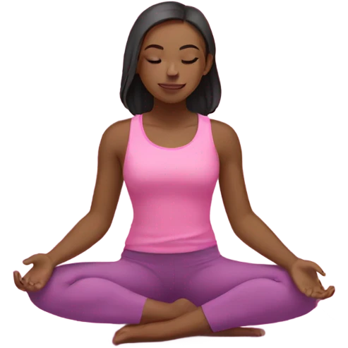 yoga girl in pink mat emoji