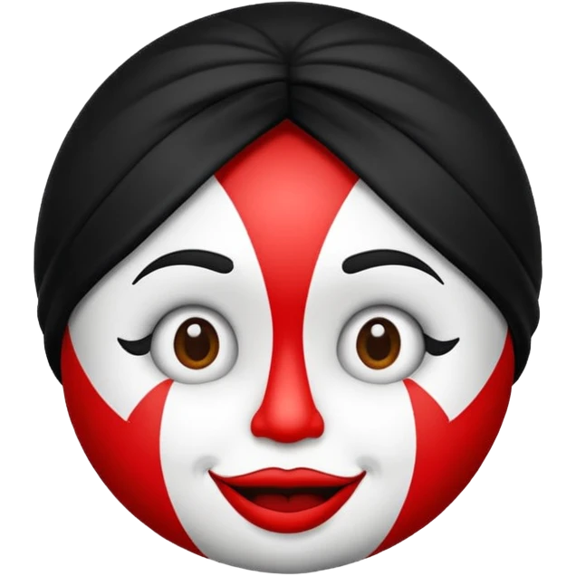 Crie um emoji de palhaço de circo em preto e branco igual o de iphone emoji