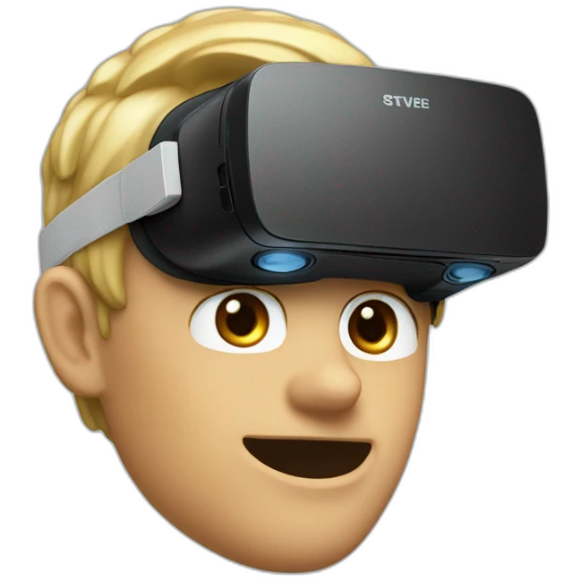 Steve hobs with apple vr headset emoji