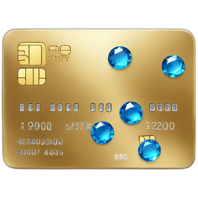 gold credit card with gems emoji