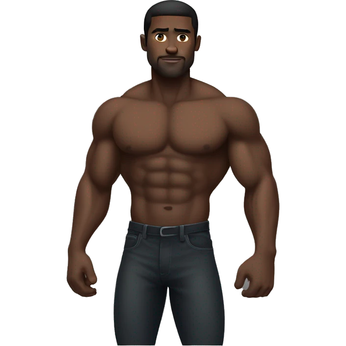 black muscular man emoji