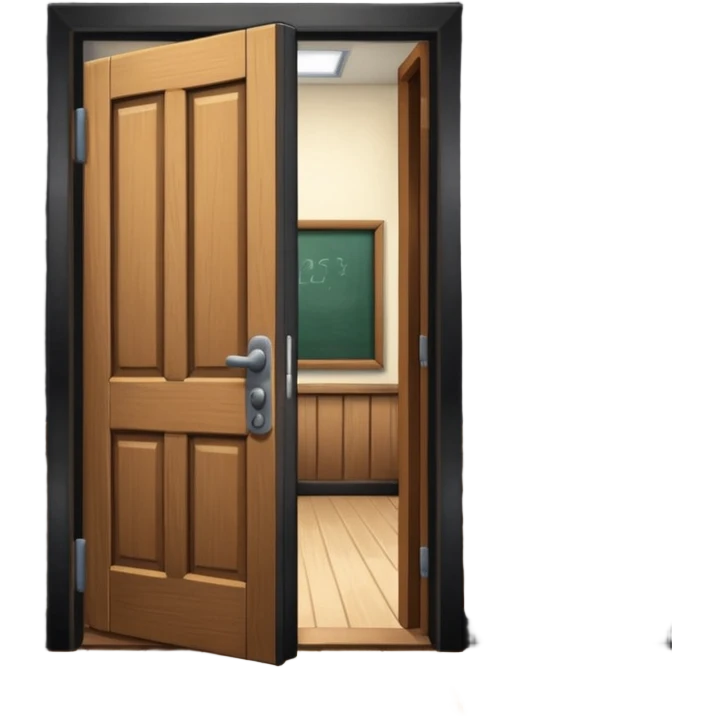 open door looking out into corridor in school emoji