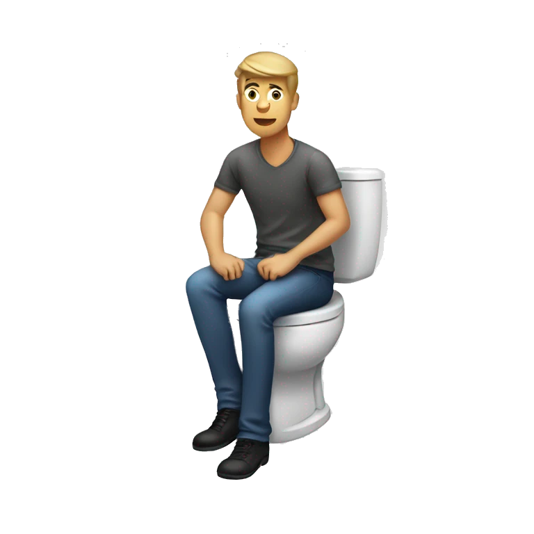 man sitting on a toilet emoji