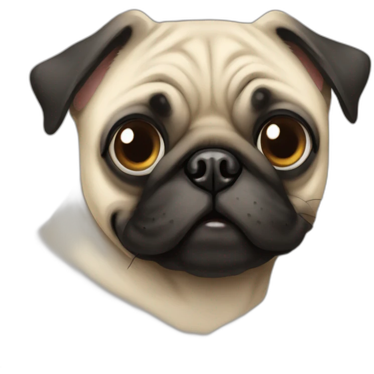 pug dog happy  with love eye emoji