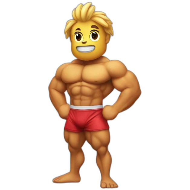Petit poulet bodybuilder emoji