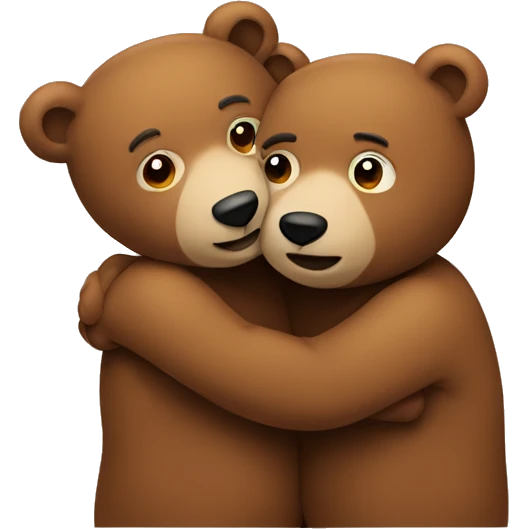Two bears hugging  emoji