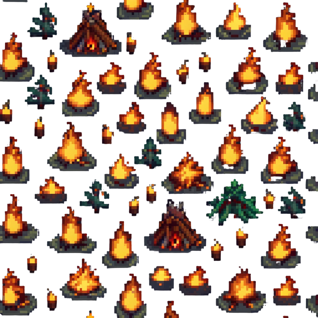 glowing bonfire at night emoji
