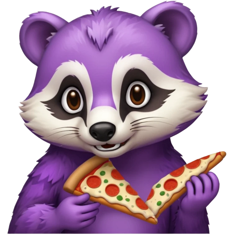 Purple Badger with pizza  emoji
