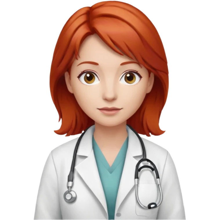 woman, red hair, classic, doctor emoji