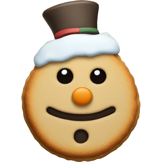 beige snowman cookie emoji