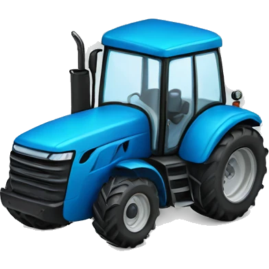 Blue cartoon tractor emoji