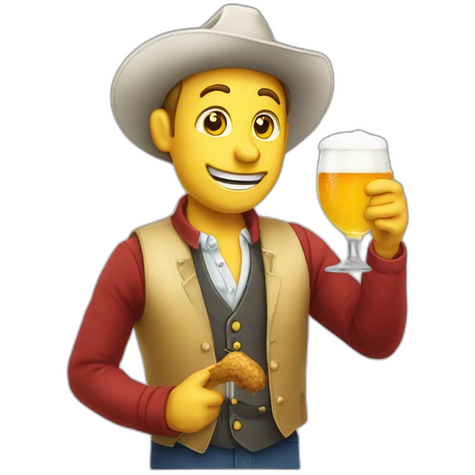 Un jongleur qui boit une bière emoji