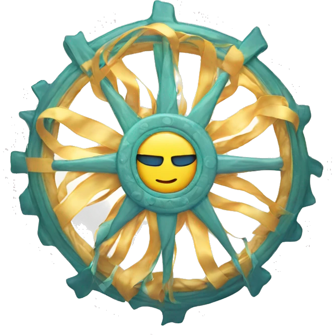 Sunwheel with ribbons from rays emoji