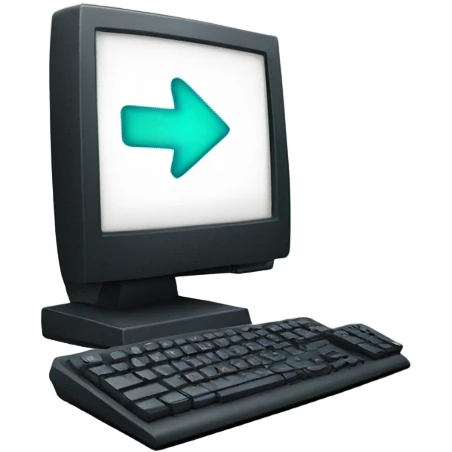 computer with arrow emoji