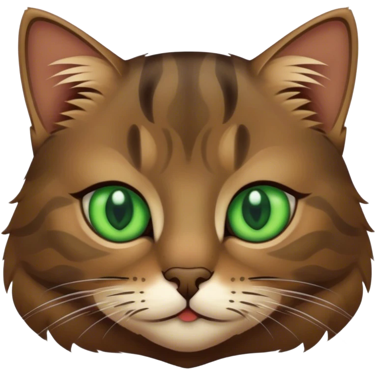 Dark Tabby cat green eyes emoji