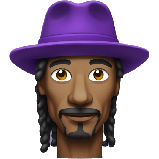 Make snoop dog with  purple hat emoji