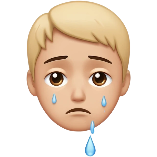 sad face with tears streaming down emoji
