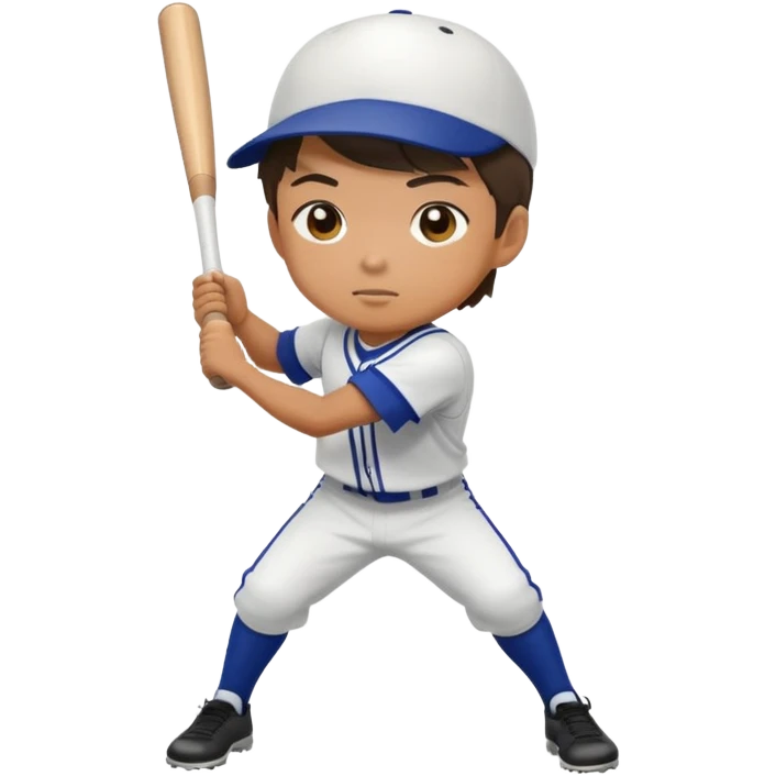 Japanese high school boy in gym uniform playing baseball emoji