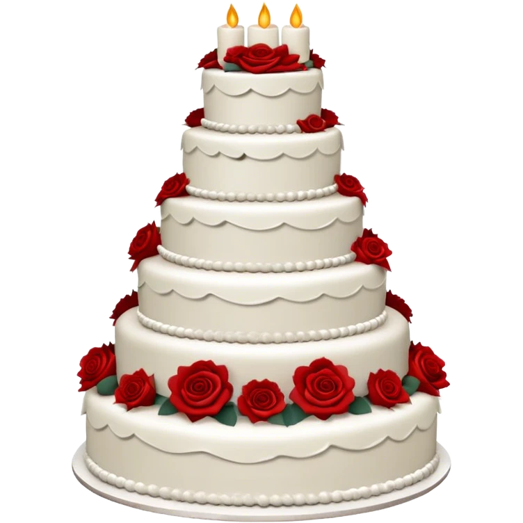 Wedding cake with red roses emoji