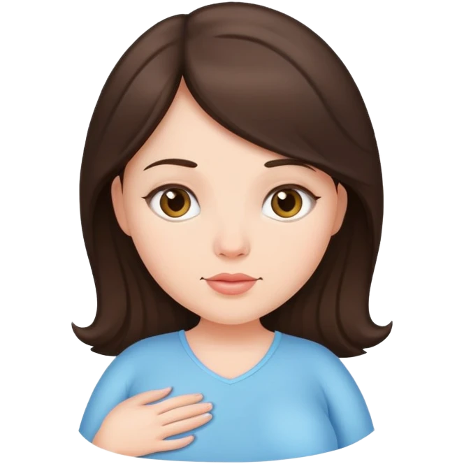 Brunette girl pregnant emoji