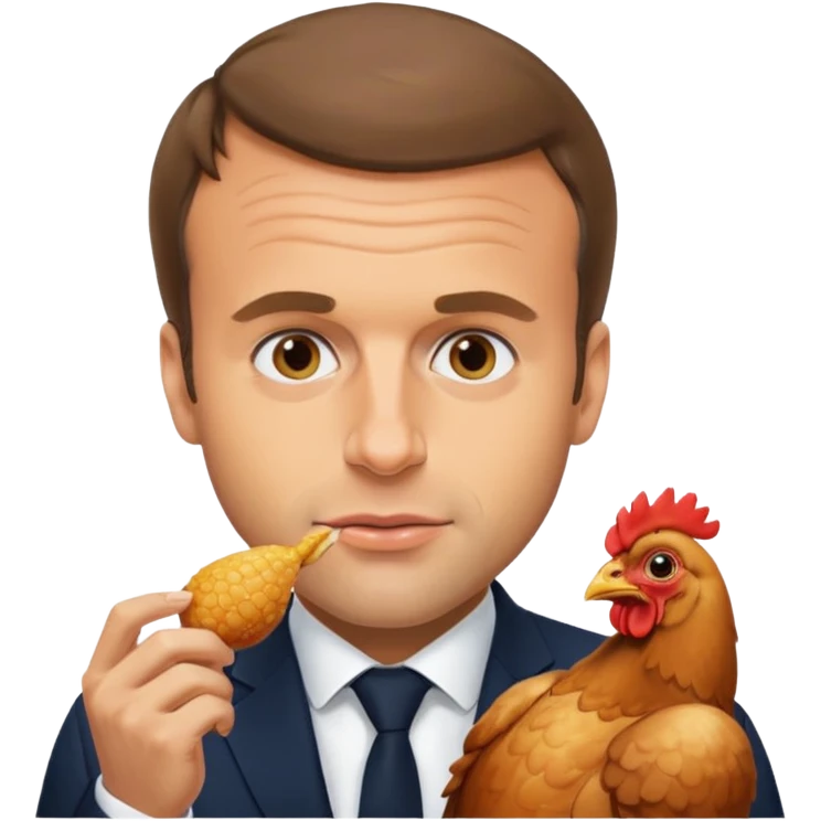 Emmanuel Macron Macron en train de manger du poulet emoji