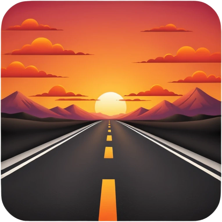 road with sunset emoji