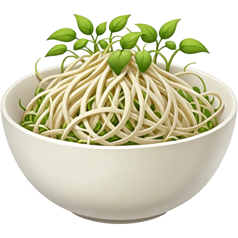 Bean sprouts in bowl not standing emoji
