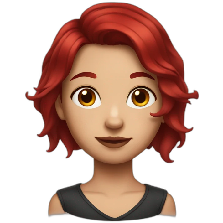 girl with dark red hair and shoulder tattoo emoji