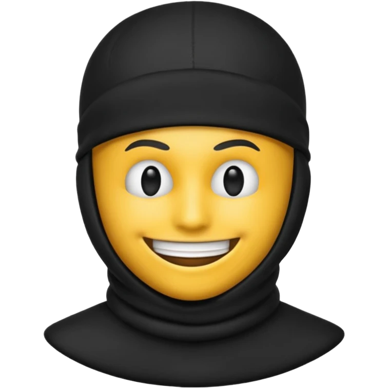 Create an emoji wearing a black ski mask emoji