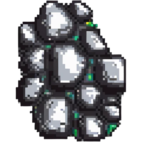 tin ore chunk with classic video game look emoji