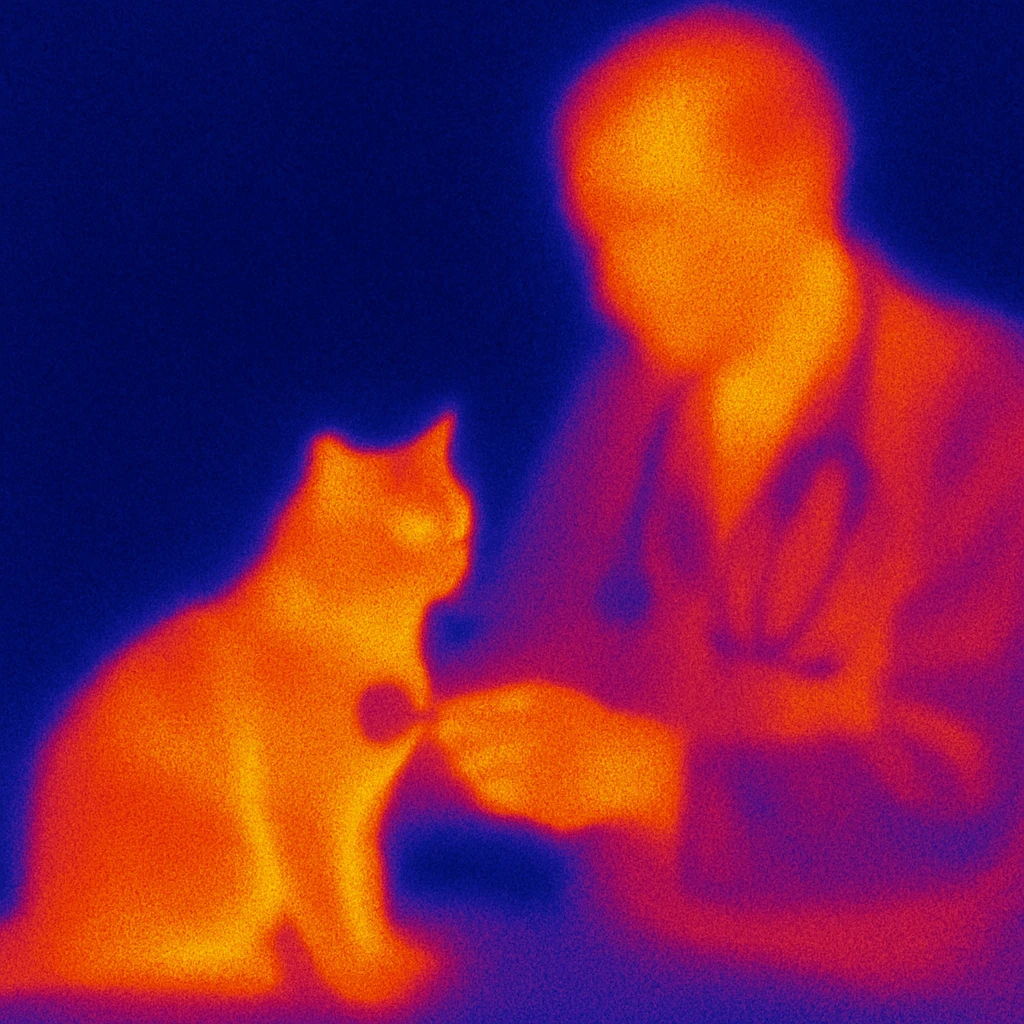veterinarian examining a cat emoji