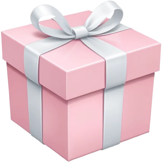 pastel pink gift box with white ribbon, soft pink color emoji