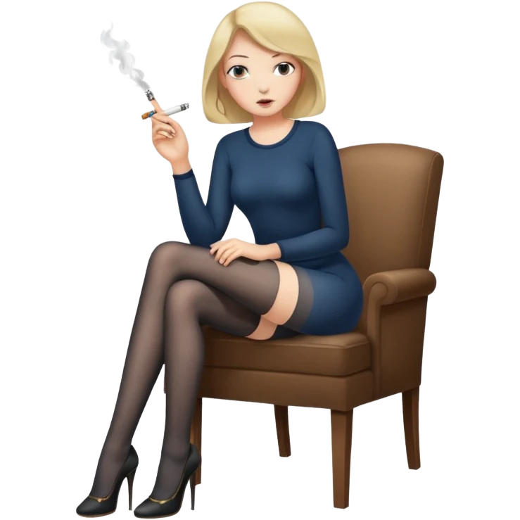 Pantyhosed smoking emoji