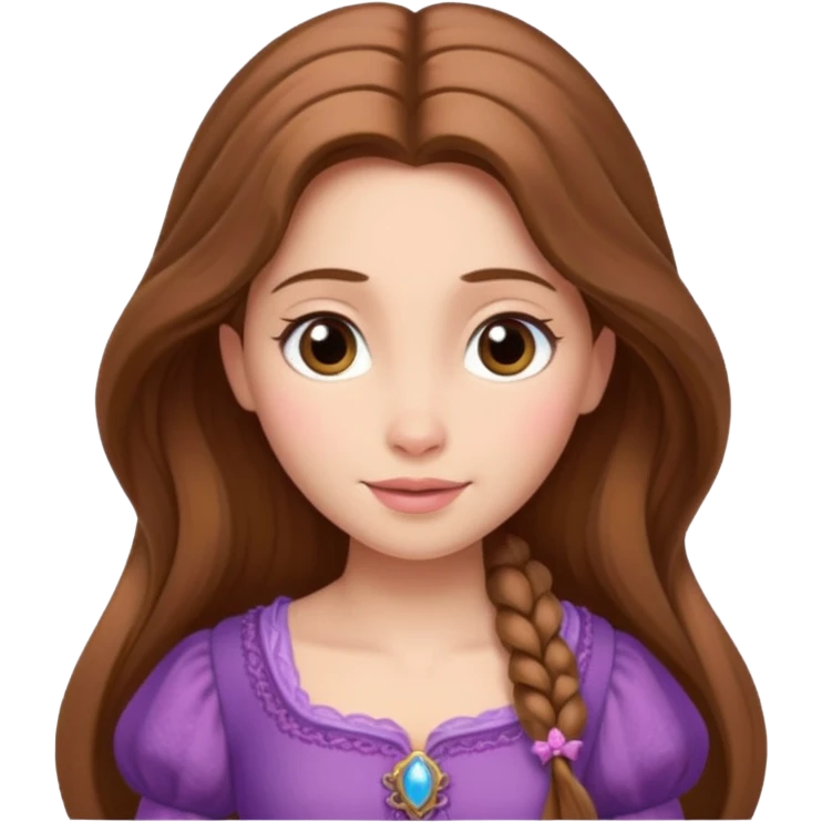 Rapunzel con el pelo marrón emoji