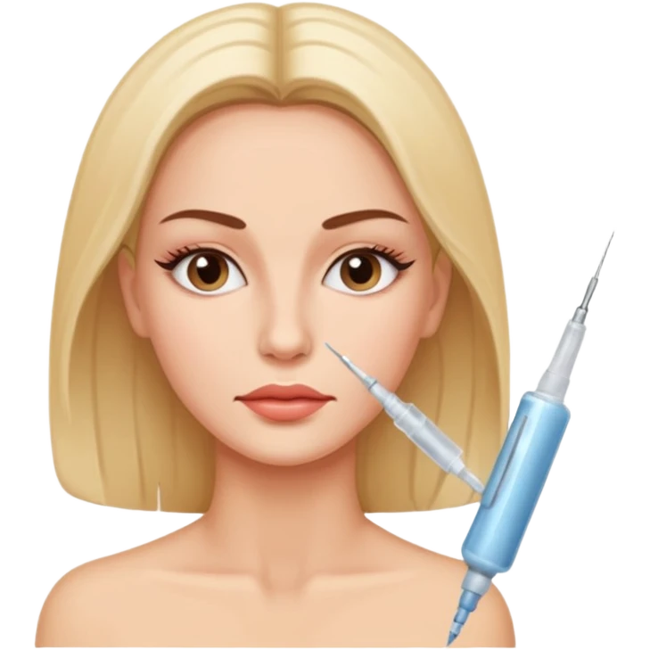 Woman taking a botox only one injection in the face emoji