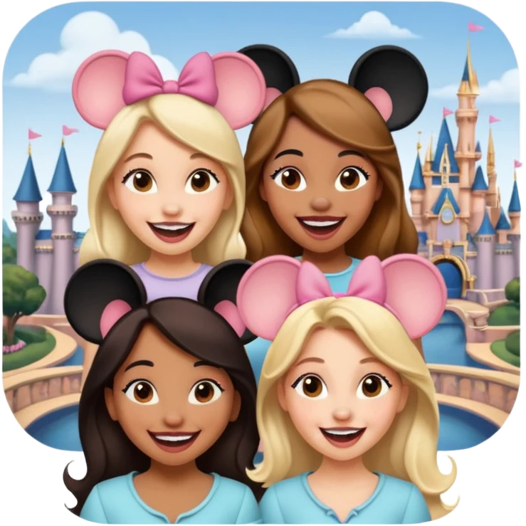 Como si quatro chicas estuvieran en una atracción de Disney emoji