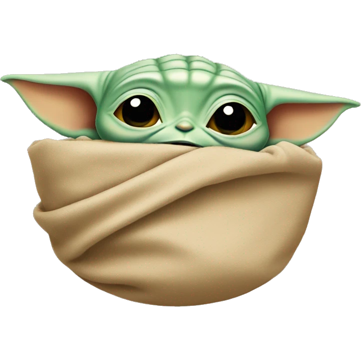 Baby Yoda hiding  emoji