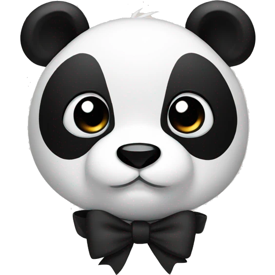 Panda with black bow emoji