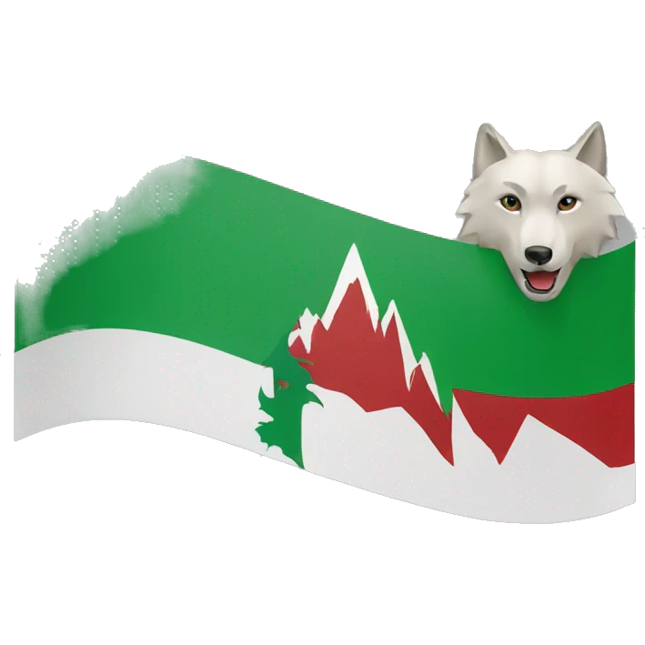 Chechen flag with a wolf emoji