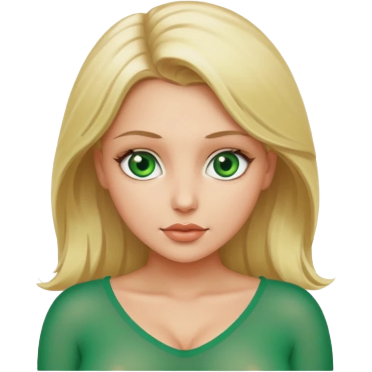 Naked blonde woman big boobs green eyes naked emoji