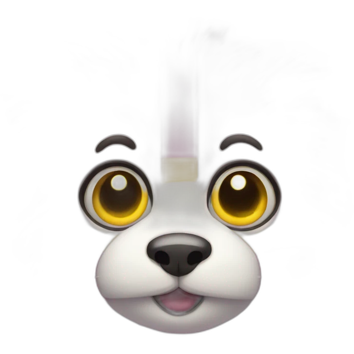 furry toy with pink and yellow stripes, big eyes and lots of teeth, no arms or legs emoji