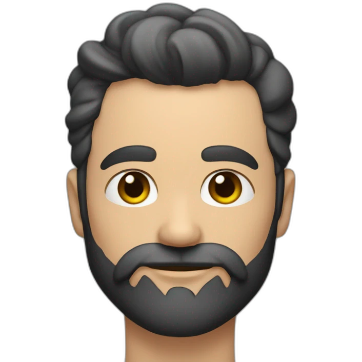 Un homme chauve musclé avec une barbe noir emoji